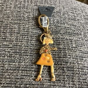 Adorable ♥️ themed girl brass and enamel keychain